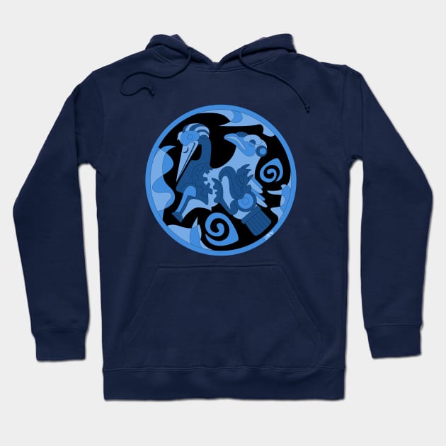 totonac birds in ancient mexican patterns ecopop floral glyph pictogram pluma Hoodie by jorge_lebeau